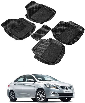 Autocom Leatherite 7D Mat For  Hyundai Fluidic Verna 4S(Black)