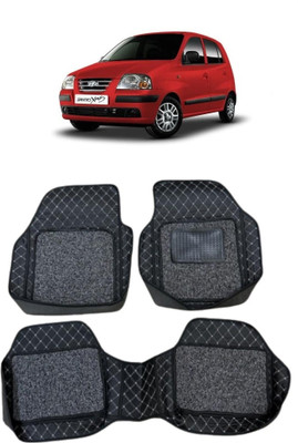 arneja trading company Leatherite 7D Mat For  Hyundai Santro Xing(Silver, Black)