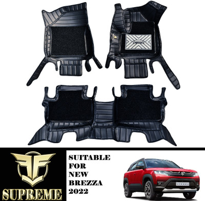 Fit Fly Leather 9D Mat For  Maruti New Brezza(Black)