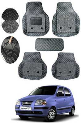 SLSHILPA Leather 7D Mat For  Hyundai Santro Xing(Black)