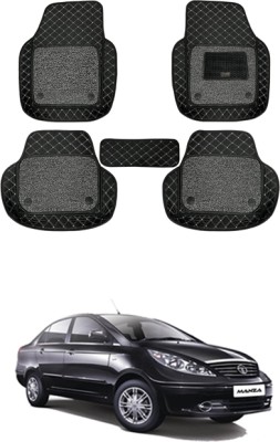 MATIES Leatherite 7D Mat For  Tata Manza(Black)