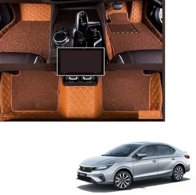 Autoclow Leatherite 7D Mat For  Honda City(Brown)