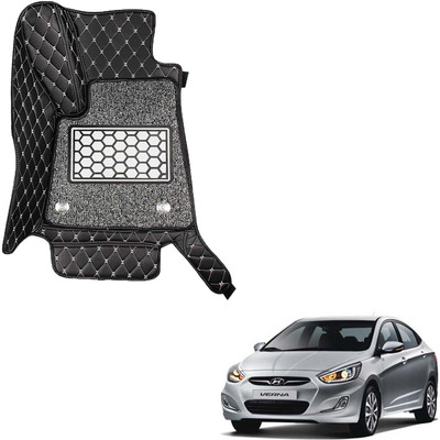 COSMOGEAR Leatherite 7D Mat For  Hyundai Verna(Black)