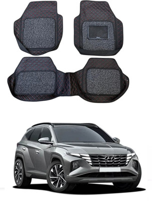 Arnejaa Leatherite 7D Mat For  Hyundai Tucson(Red, Black)