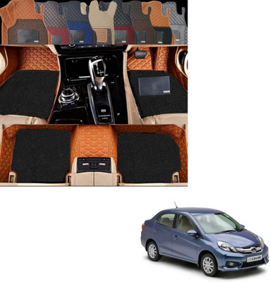 Autoclow Leatherite 7D Mat For  Honda Amaze(Brown, Black)