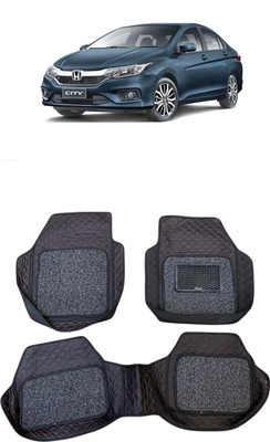 ARNEJA Leatherite 7D Mat For  Honda City i-Vtec(Red, Black)