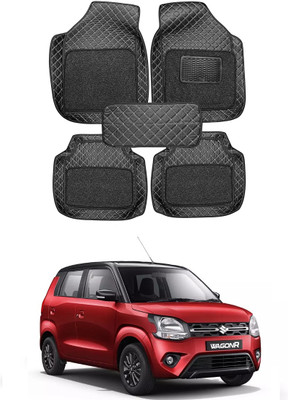 arneja trading company Leatherite 7D Mat For  Maruti Suzuki Wagon R 1.0(Silver, Black)