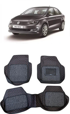 Arnejaa Leatherite 7D Mat For  Volkswagen Vento(Red, Black)
