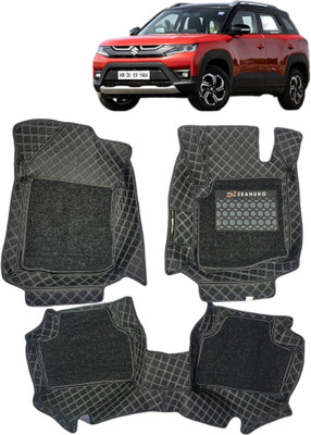 Zeanuro Leatherite, PVC 7D Mat For  Maruti Suzuki New Brezza(Black, Silver)