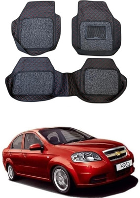Arnejaa Leatherite 7D Mat For  Chevrolet Aveo(Red, Black)