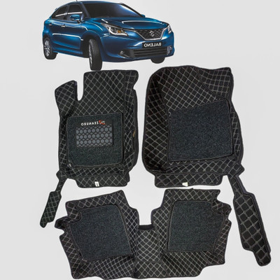 VIAZ VENTURES Leather, Leatherite 7D Mat For  Maruti New Age Baleno, Baleno(Silver, Black)