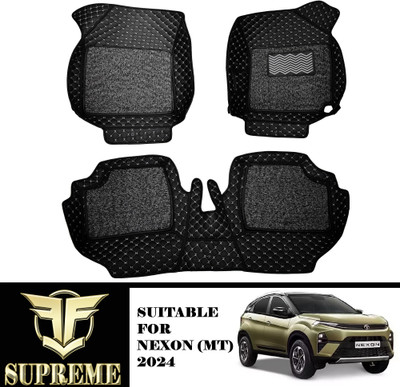 Fit Fly Leather 7D Mat For  Tata Nexon(Silver, Black)