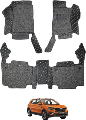 Auto Hub Leatherite 7D Mat For  Skoda Kushaq(Black)