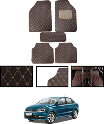 ABJD Leatherite Standard Mat For  Volkswagen Ameo(Brown)