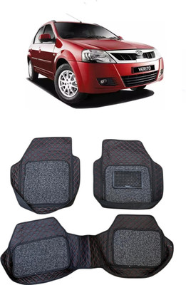 Arnejas Leatherite 7D Mat For  Mahindra Verito(Red, Black)