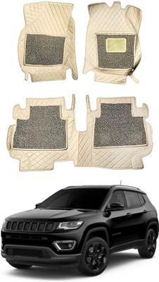 Autorepute PVC 7D Mat For  Jeep Compass(White, Grey)