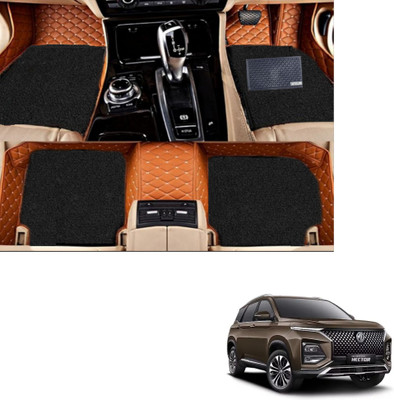 Autoclow Leatherite 7D Mat For  MG Hector Plus (7 Seater)(Brown, Black)