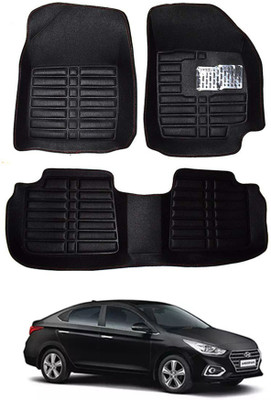 MATIES Plastic 5D Mat For  Hyundai Verna(Black)