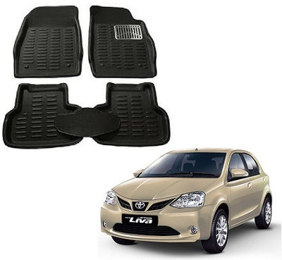 SLSHILPA Plastic 3D Mat For  Toyota Etios(Black)
