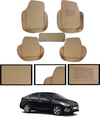 MATIES Leatherite 7D Mat For  Hyundai Verna(Beige)