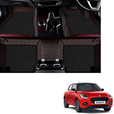 Autoclow Leatherite 7D Mat For  Maruti Suzuki Baleno(Red, Black)