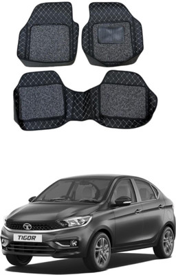 Arnejae Leatherite 7D Mat For  Tata Tigor(Silver, Black)
