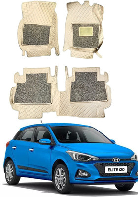 Autorepute Leather 7D Mat For  Hyundai Elite i20(White, Grey)