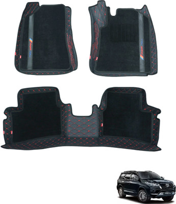 elegant Leatherite, Polypropylene 7D Mat For  Toyota Fortuner(Black, Red)