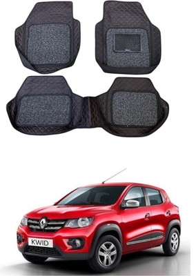 ARNEJA Leatherite 7D Mat For  Renault Kwid(Red, Black)