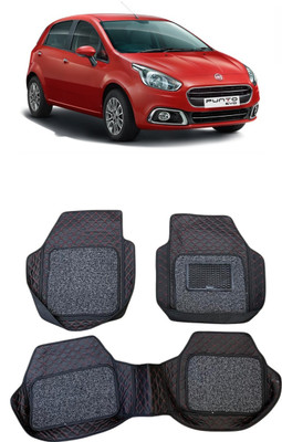 ARNEJA Leatherite 7D Mat For  Fiat Punto(Red, Black)