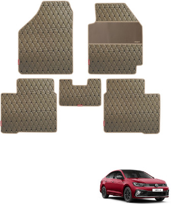 elegant Leatherite Standard Mat For  Volkswagen Virtus(Beige, Black)