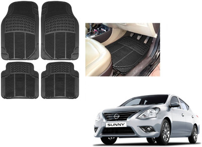 ROSHNEER ENTERPRISES Rubber Standard Mat For  Nissan Sunny(Black)