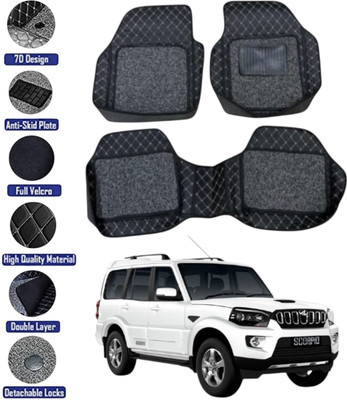 GENFRID Leather 7D Mat For  Mahindra Scorpio(Silver, Black)