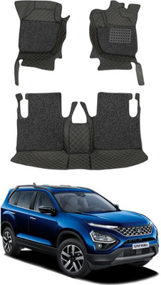 TOFIT ENTERPRISES Leatherite 7D Mat For  Tata Safari, Safari (6 Seater), Safari (7 Seater), Safari Dicor, Safari Storme(Silver, Black)
