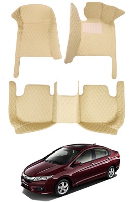 MATIES Leatherite 7D Mat For  Honda Universal For Car(Beige)