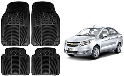 SLSHILPA Rubber Standard Mat For  Chevrolet Sail(Black)