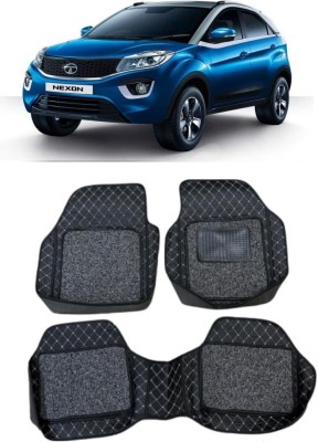 ARNEJA Leatherite 7D Mat For  Tata Nexon(Silver, Black)