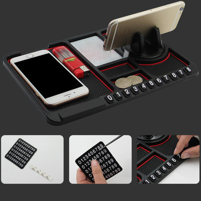 TECHGEAR MOBILE HOLDER 4-in-1 Car Parking Number Card Anti-Slip Mat Mobile Holder
