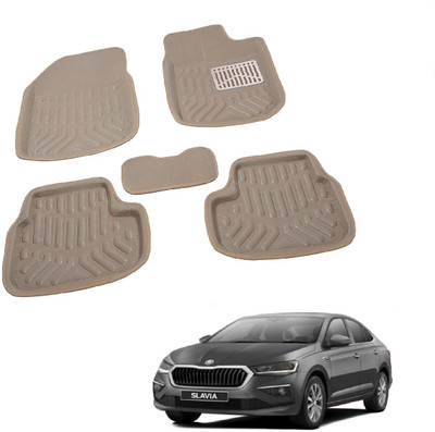 ROSHNEER ENTERPRISES PVC 3D Mat For  Skoda Slavia(Beige)