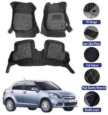 GENFRID Leather 7D Mat For  Maruti Swift Dzire(Silver, Black)