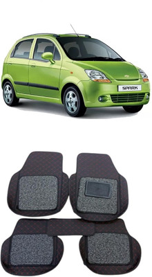 ARNEJA Leatherite 7D Mat For  Chevrolet Spark(Red, Black)