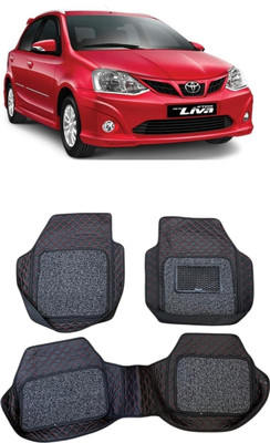 ARNEJA Leatherite 7D Mat For  Toyota Etios Liva(Red, Black)