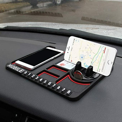 ACCESSOREEZ Silicone Tray Mat For  Universal For Car(Black)