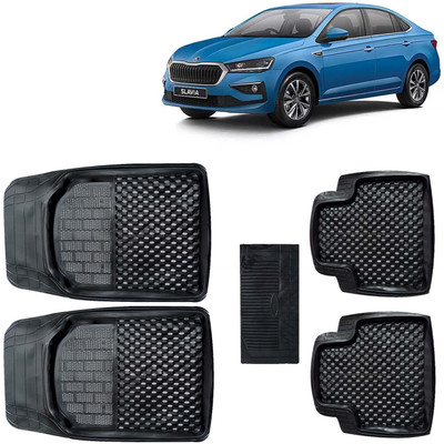 Kingsway PVC Tray Mat For  Skoda Slavia(Black)