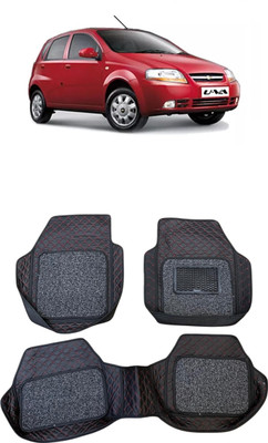 Arnejaa Leatherite 7D Mat For  Chevrolet Aveo U VA(Red, Black)