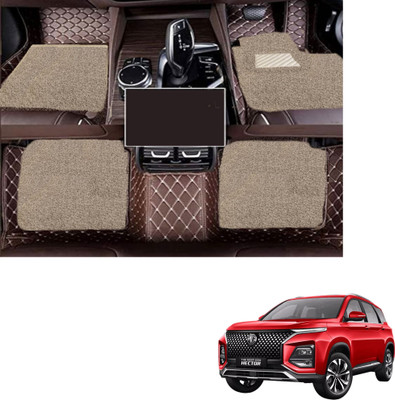 Autoclow Leatherite 7D Mat For  MG Hector Plus(Brown, Beige)