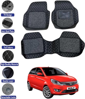 GENFRID Leather 7D Mat For  Tata Bolt(Silver, Black)