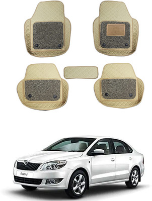 RKPSP Leatherite 7D Mat For  Skoda Rapid(Beige)