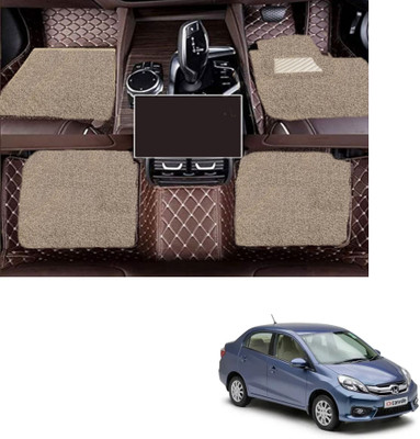 Autoclow Leatherite 7D Mat For  Honda Amaze(Brown, Beige)
