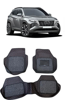 Arnejaa Leatherite 7D Mat For  Hyundai Tucson(Red, Black)